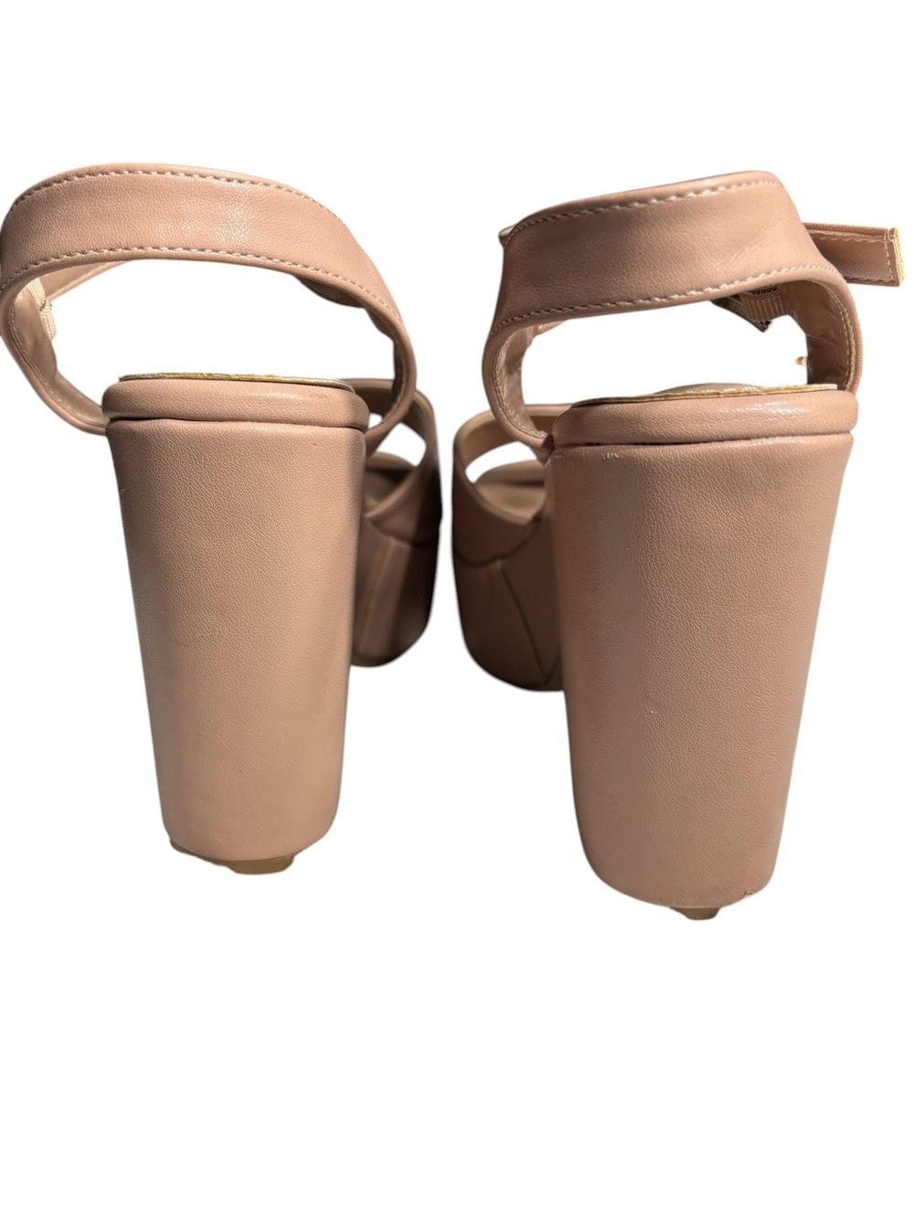 Anna 7 Nude Stacie Women’s Chunky Platform Sandals Beige Tan Pink - Picture 9 of 12